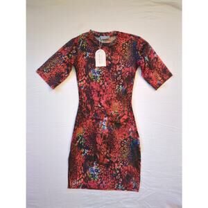 Outcast Straight Through Mini Dress Cobra Mesh Wild Animal Print